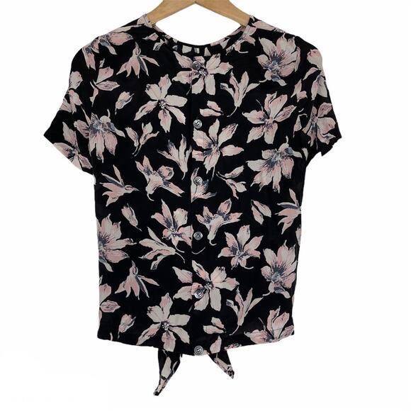 Madewell Floral Botton Back Tie Tee in XS - Picture 4 of 11